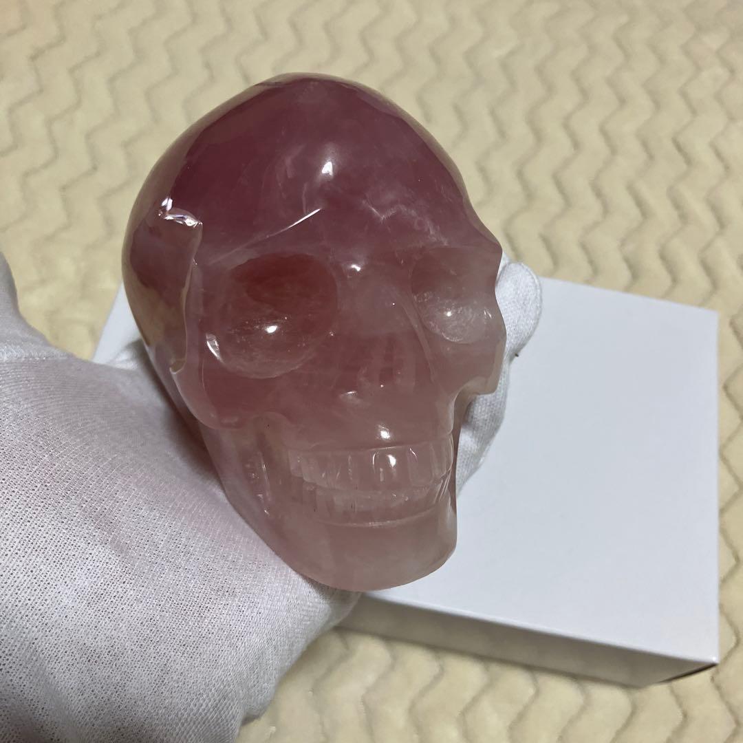 (激レア)ローズクォーツスカル　髑髏　恋愛運　ラッキー　ストーン　魔除け
