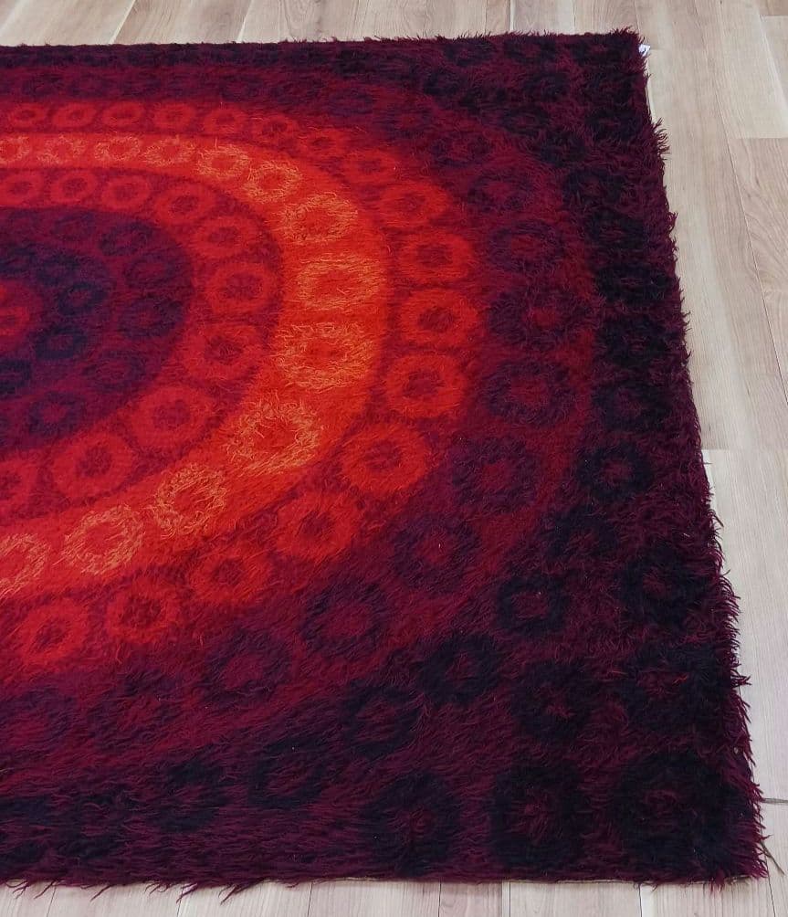 専用Y3189-2 ウール100% シャギーパイル ラグ 大判 276×197㎝