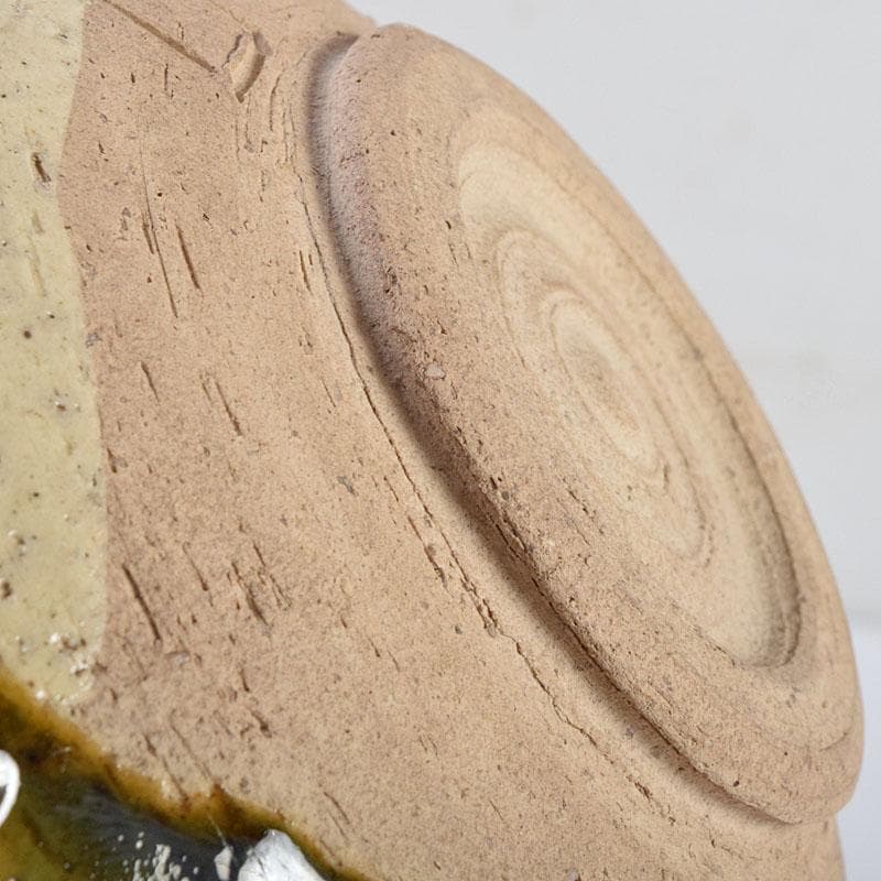 北大路魯山人作　織部焼　青織部　茶碗　黒田陶々庵極め箱　M　R9447