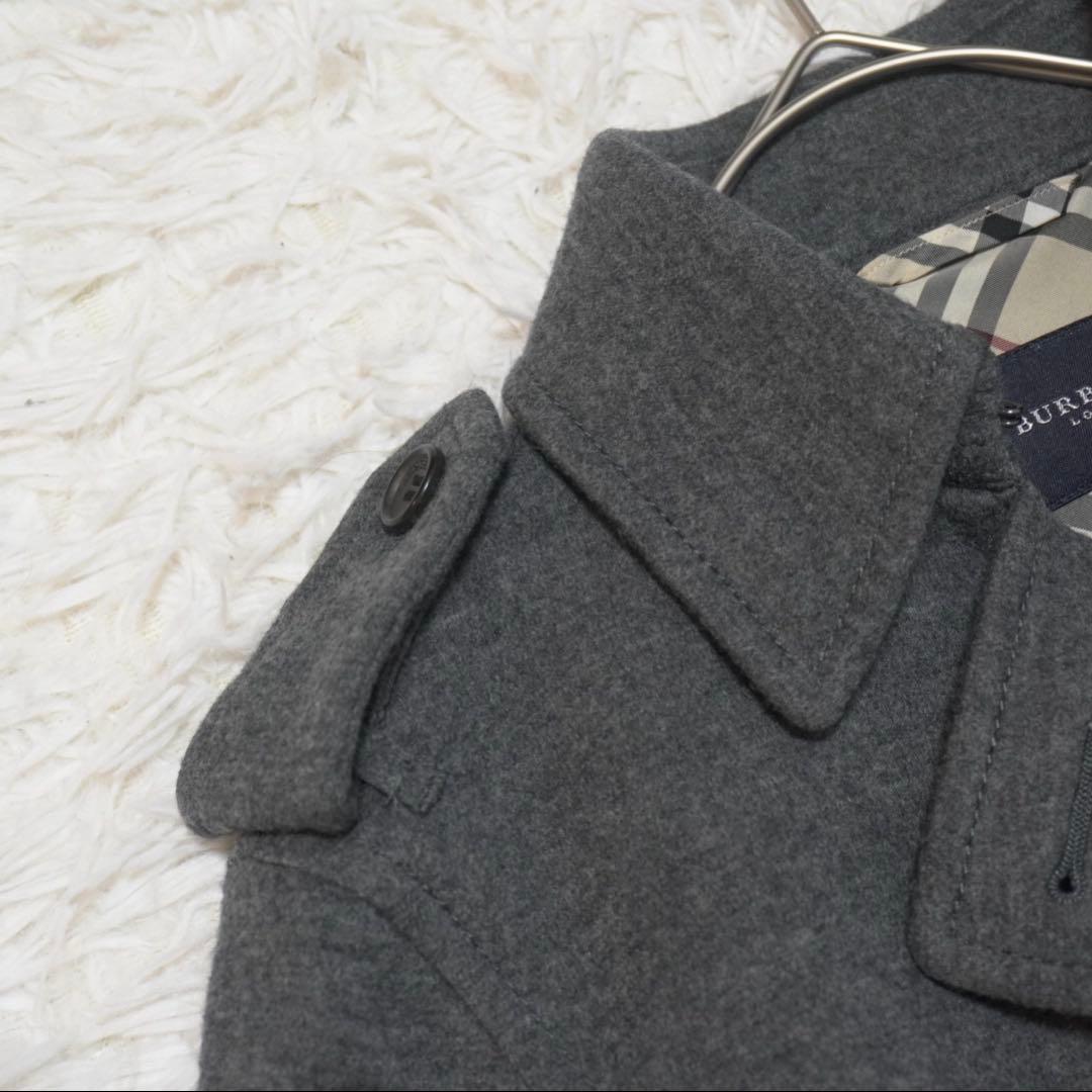 美品 バーバリー ピーコート ナポレオン ノバチェック ショート丈 ダブル