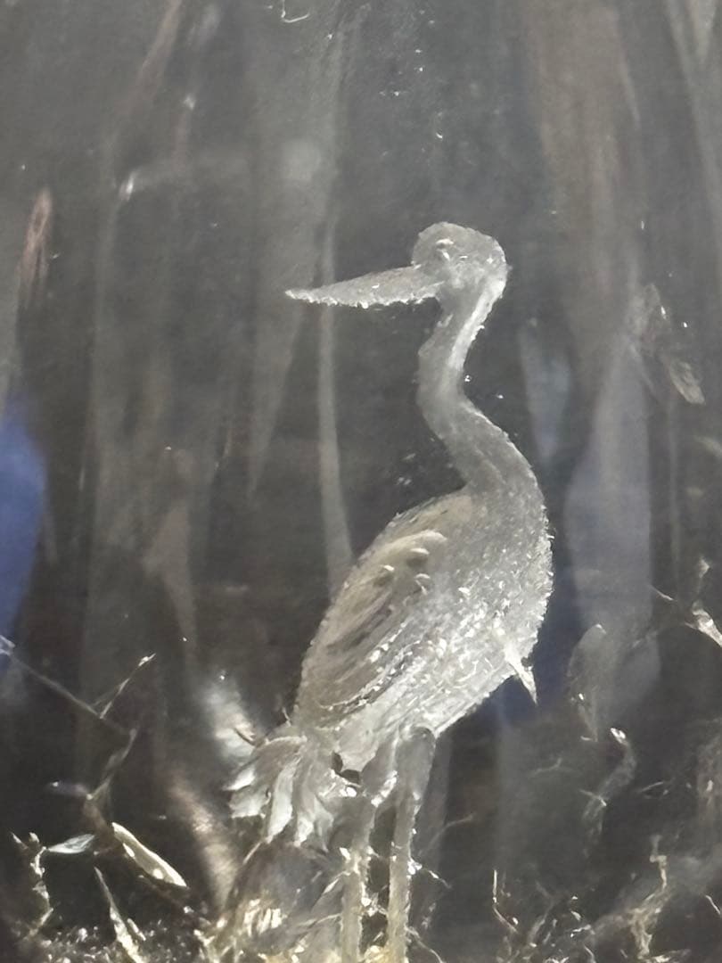 水晶置き物（夫婦鶴）NO411