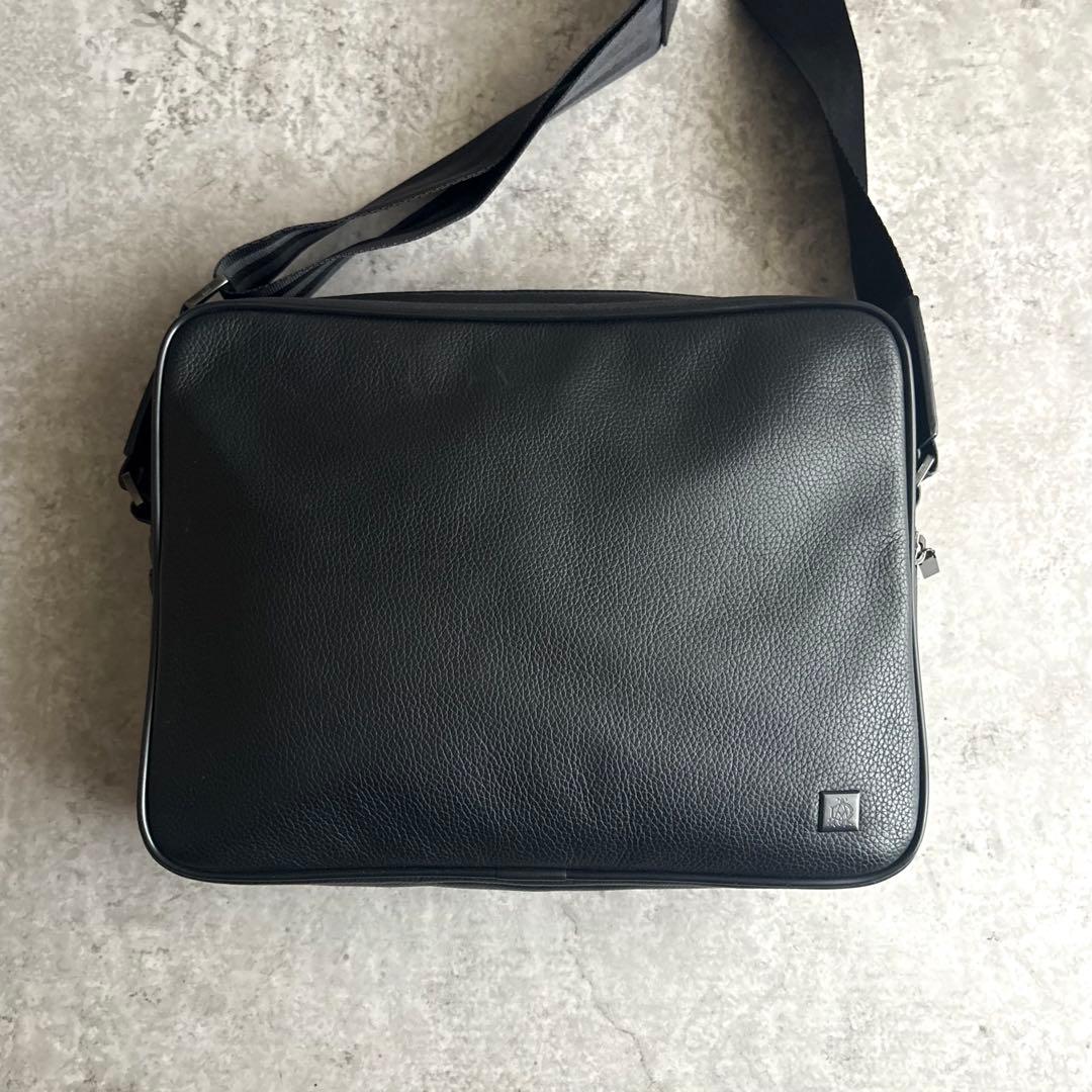 【のりぴ様】dunhill メタルタグ ショルダーバッグ グレインレザー