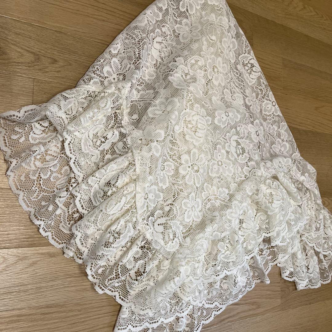 英国購入　円卓　テーブルクロス　フリル　レース　英国　豪華