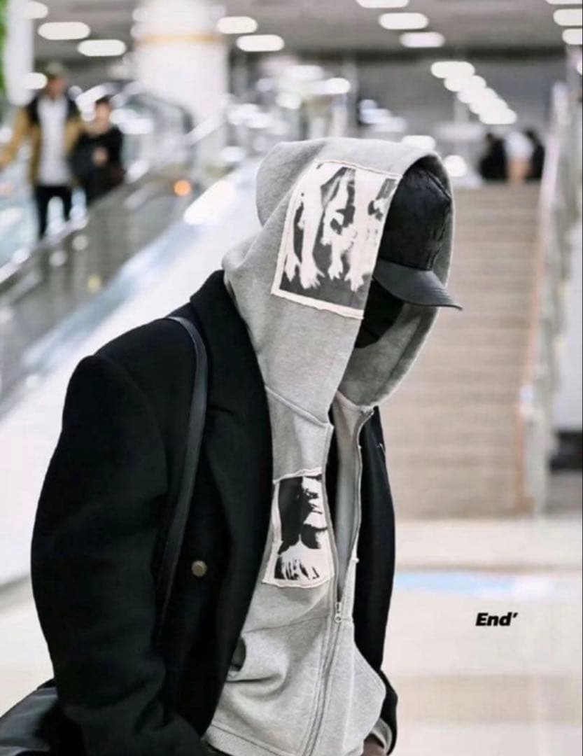 【正規品】bastard ワッペン付きパンク風ジップジップパーカー NIKI着用