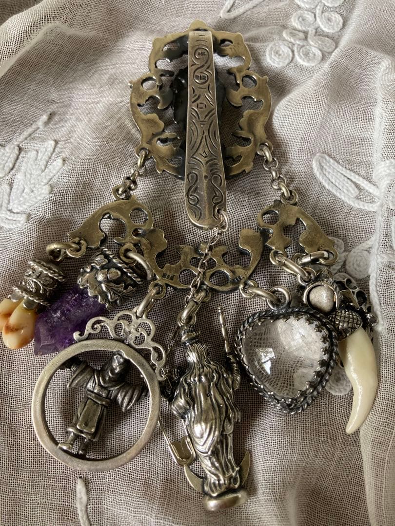 ＊専用ページ＊アンティーク シャトレーン シルバー製 アメジスト水晶 聖母マリア