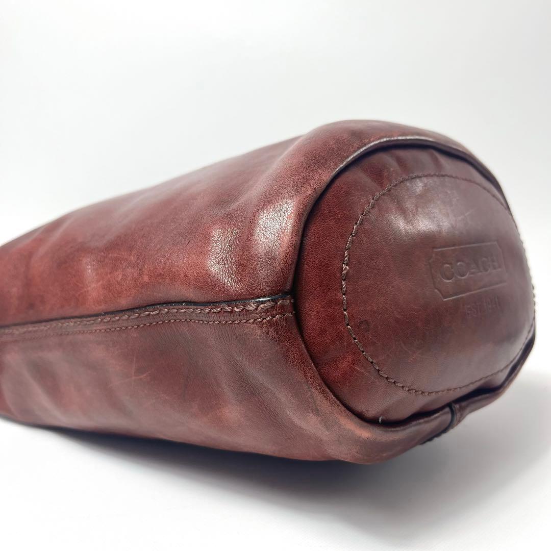 COACH オールドコーチ ショルダーバッグ グラブタンレザー ボルドー 881