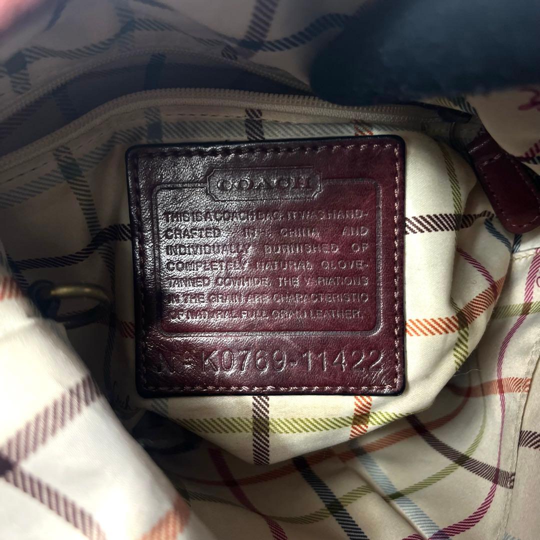 COACH オールドコーチ ショルダーバッグ グラブタンレザー ボルドー 881