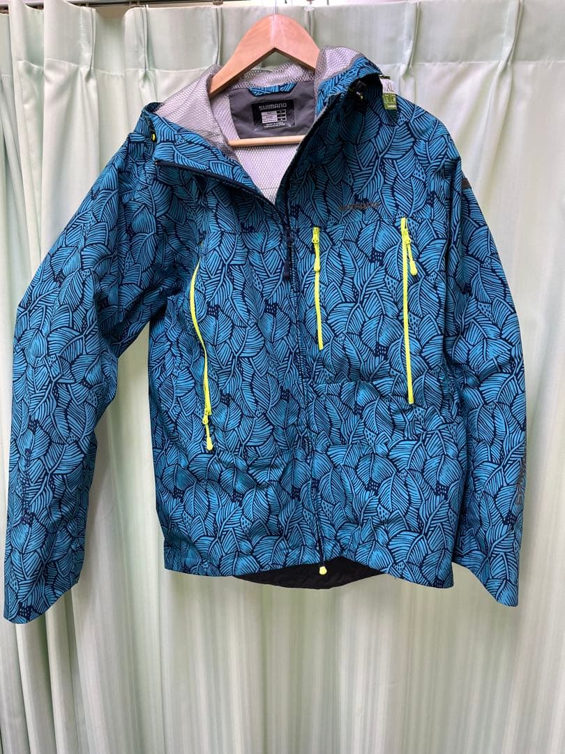 美品　SHIMANO XL レインウェア 上下セット　青葉柄　ドライシールド