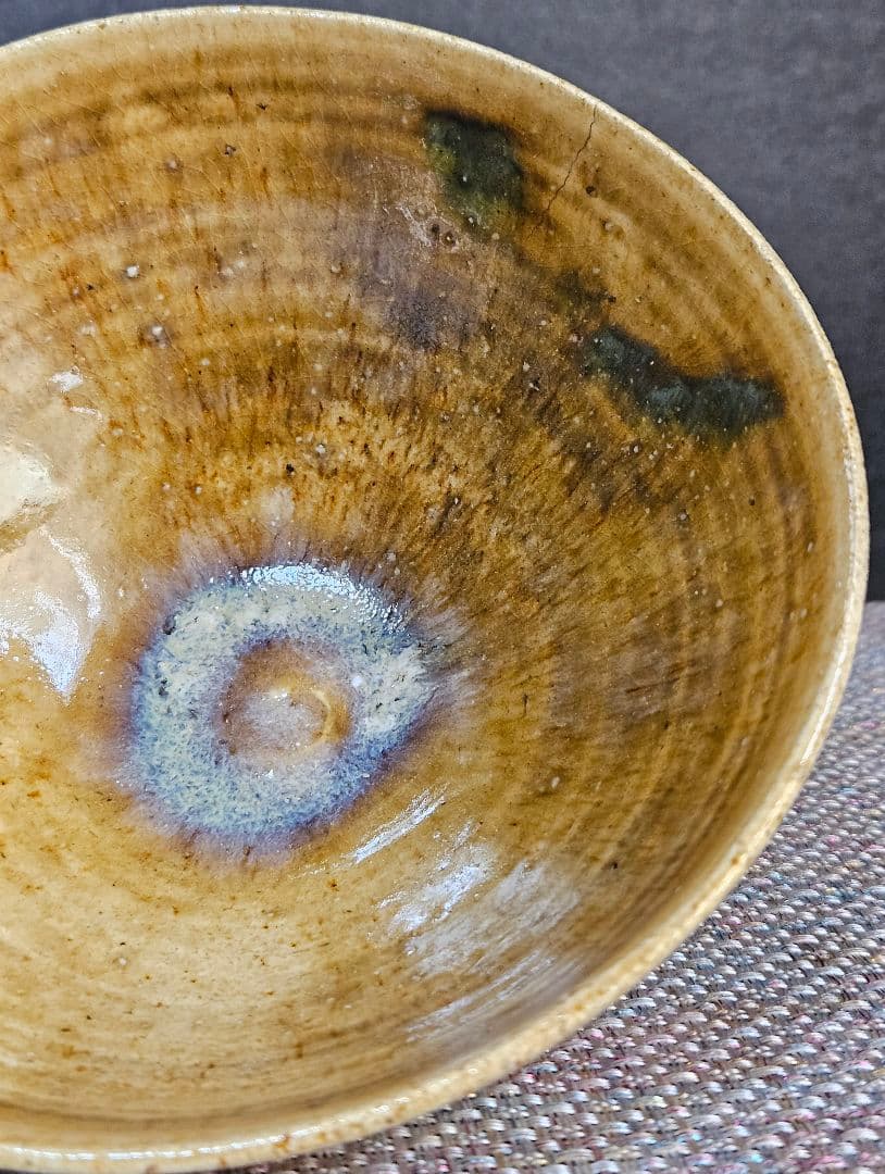 【名碗❗】
時代古作品】明治時代　瀬戸織部　黄瀬戸　織部　たんぱん海鼠釉　茶碗