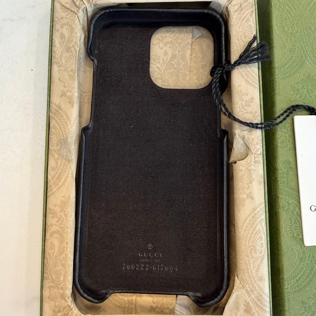 【新品】GUCCI ジャンボGG レザー iPhone15 ケース ブラック