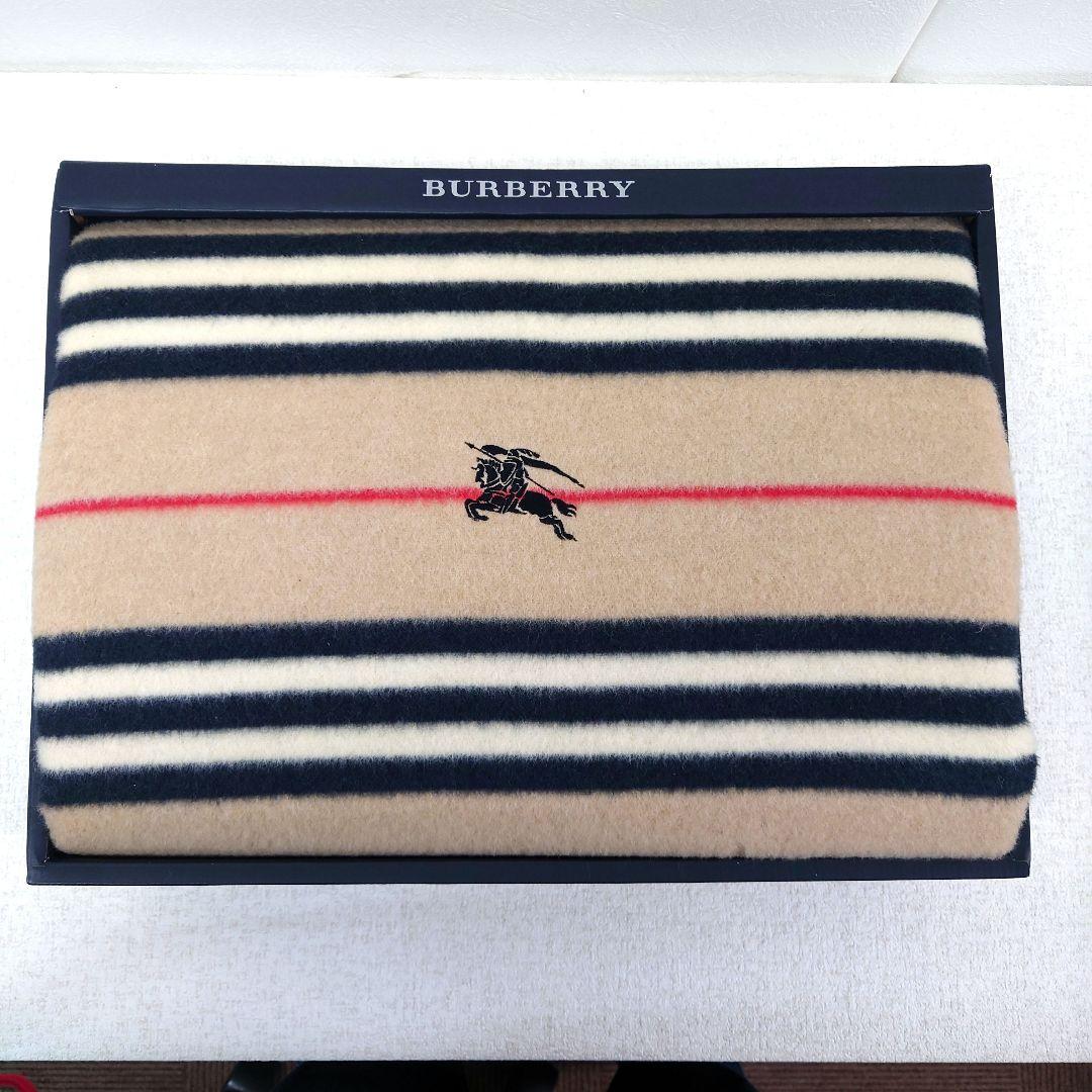 M0109B1 未使用★BURBERRY ウール毛布 140×220