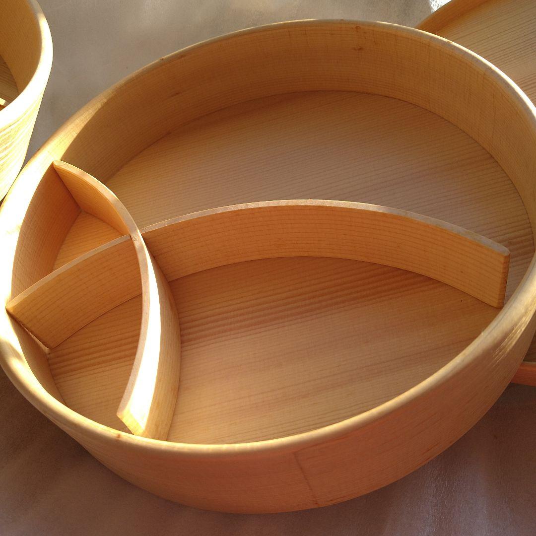 【未使用】オケクラフト　白木お弁当箱 重箱 3段重ね スプーン付き