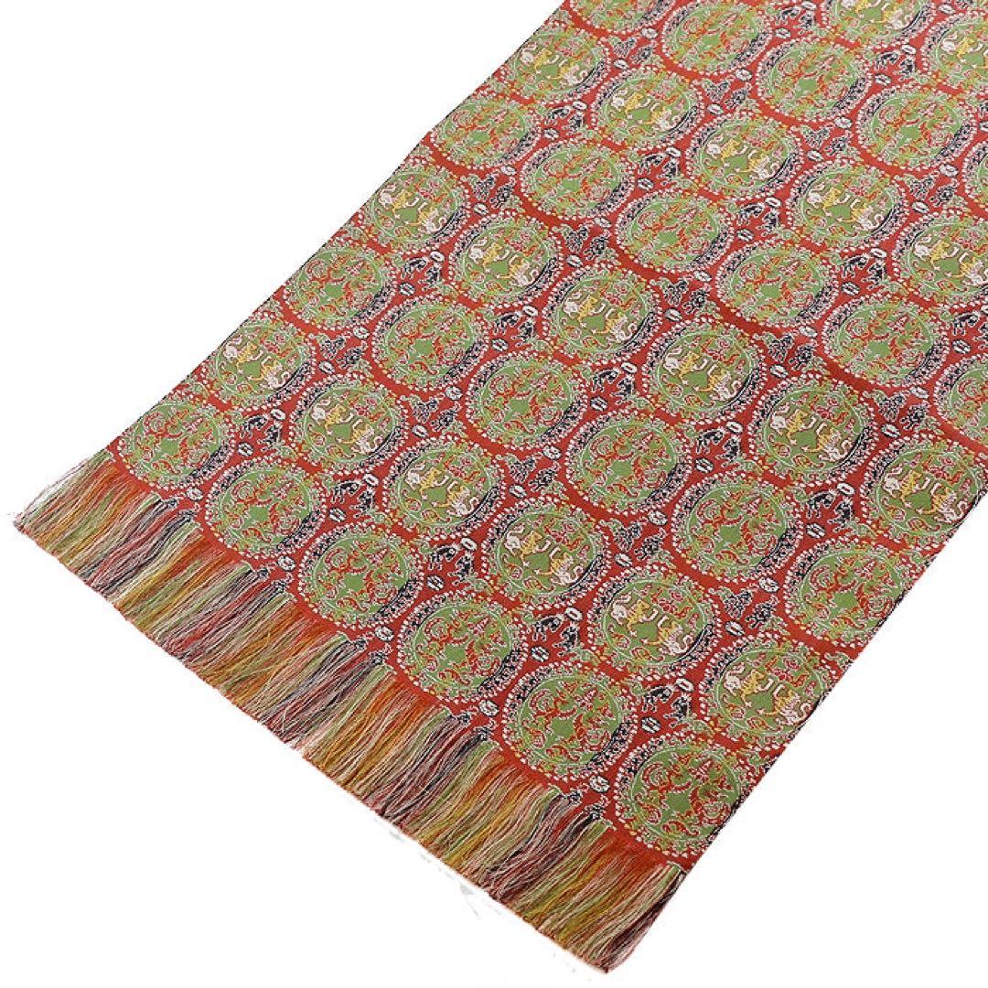 【新品未使用】龍村美術織物 円文白虎朱雀錦 テーブルセンター 4号 経錦