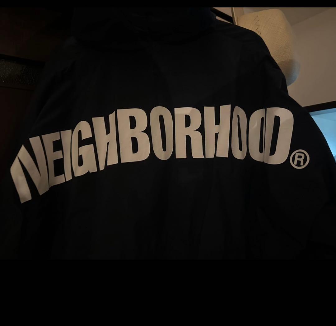 NEIGHBORHOOD. ネイビーナイロンジャケット フード付き