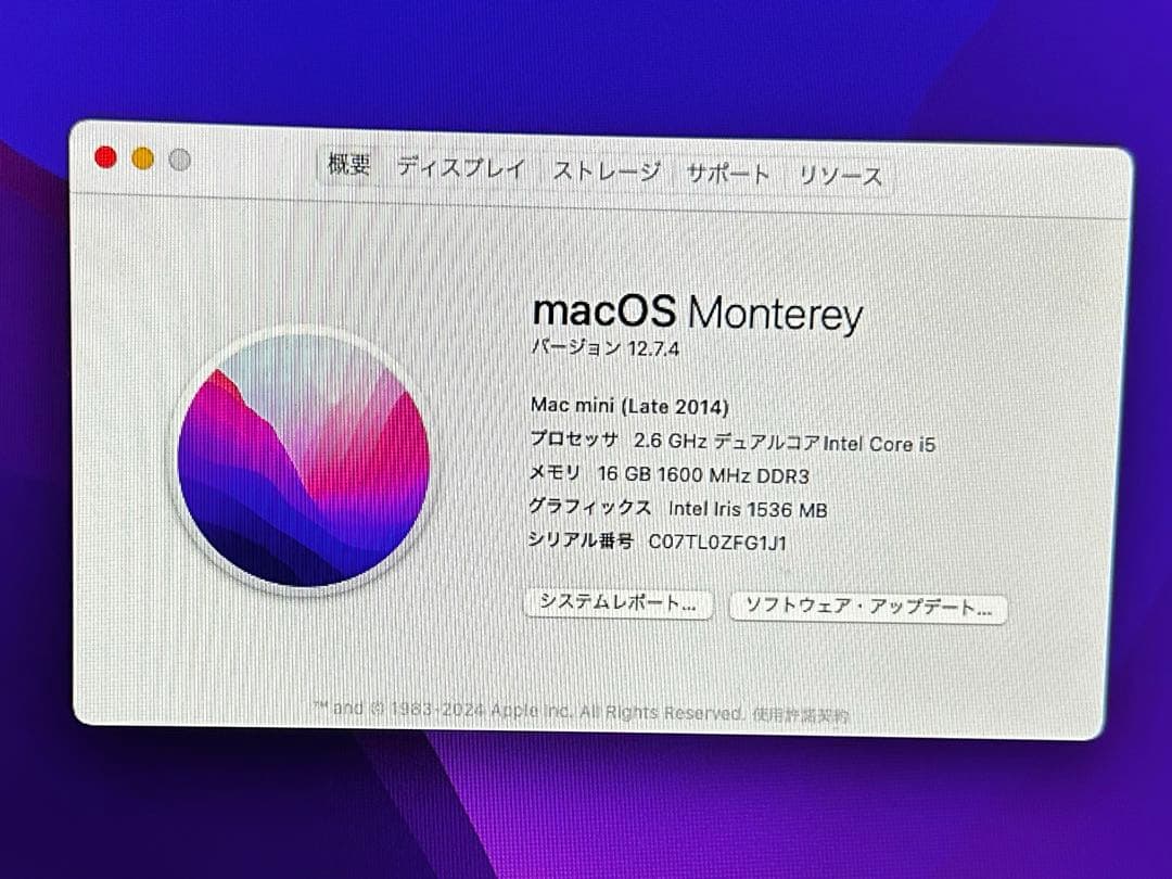 Mac mini Late2014 HDD1TB メモリー16GB