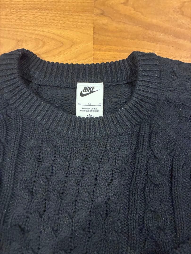 Nike ブラック ケーブルニットセーター XL