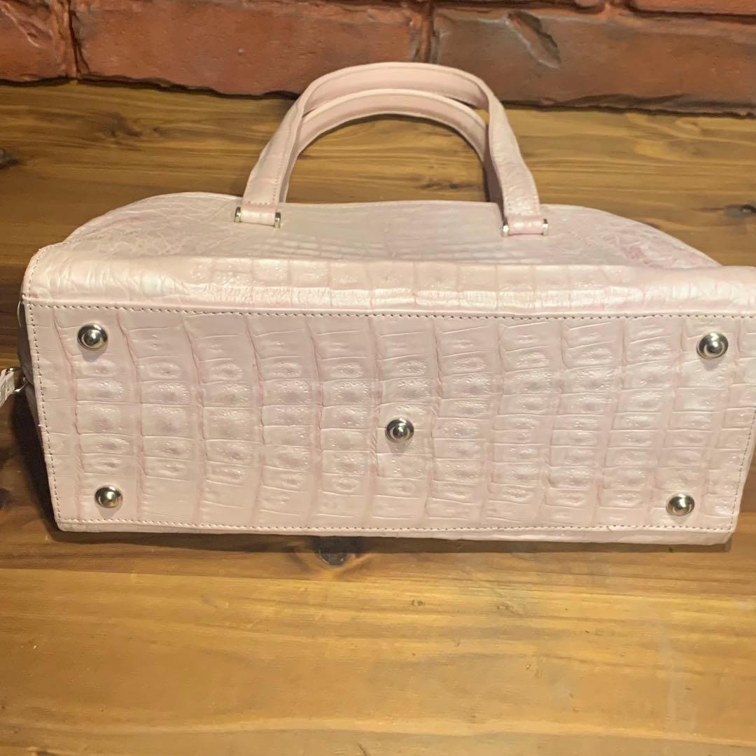 JRA ピンク ハンドバッグ クロコダイル