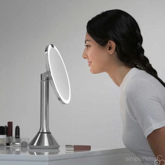 シンプルヒューマン メイクアップ センサー ミラー 5倍 ST3052 シルバー