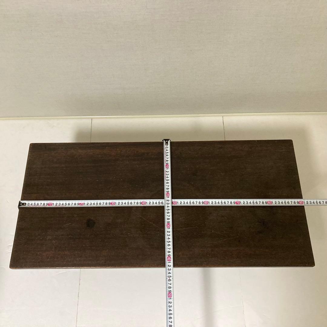 古い味のある文机 座卓 置物台 飾り棚 大型 透かし ハート型 木製 レトロ