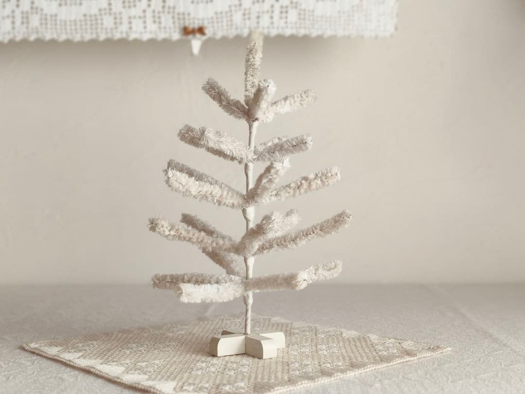 【トントトンさま】vintage tree ❀ モコモコ ホワイト モールツリー