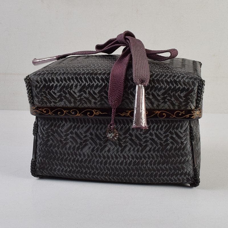 茶道具　御所篭　茶籠　香合　茶碗など　五点　一式　仕覆付　D　R9448