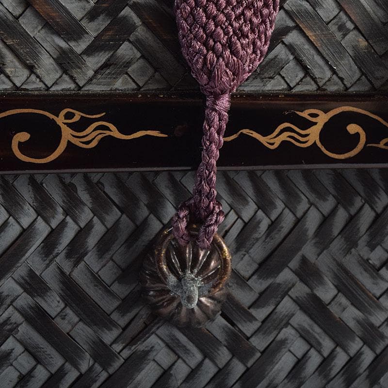 茶道具　御所篭　茶籠　香合　茶碗など　五点　一式　仕覆付　D　R9448