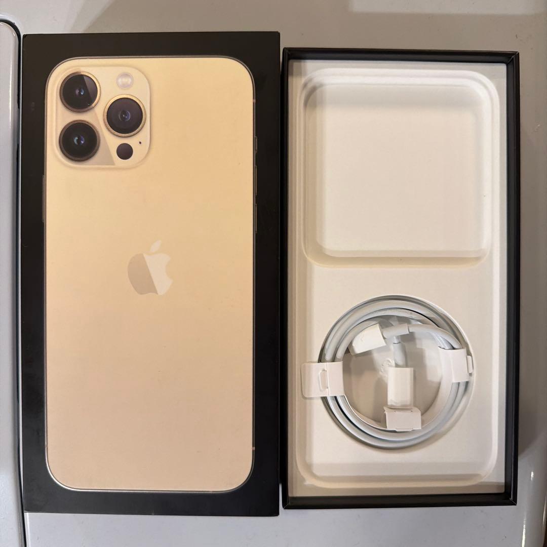 iPhone 13 Pro Max 256GB ゴールド箱・純正ケーブル付