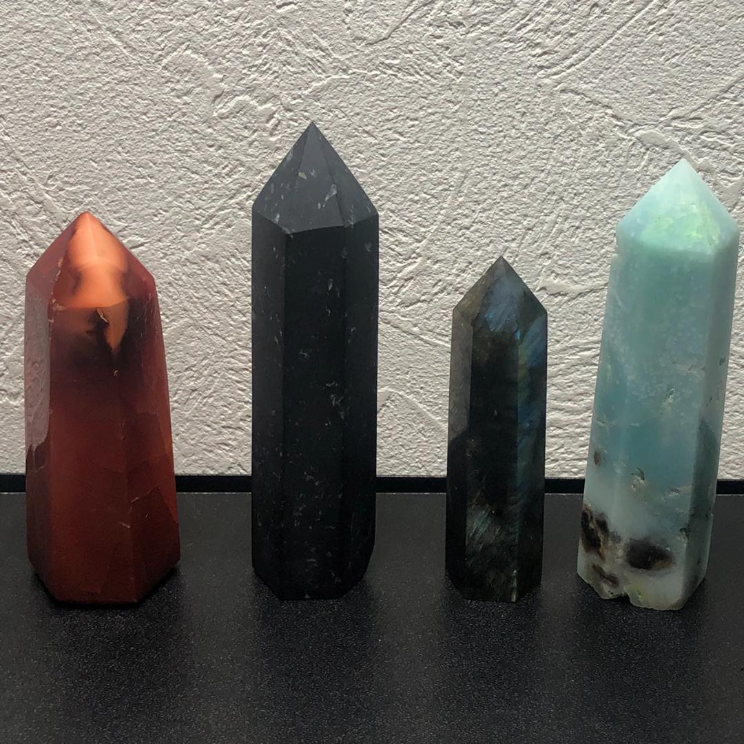 カーネリアン 天然石 六角柱 パワーストーン 浄化 約8.6cm