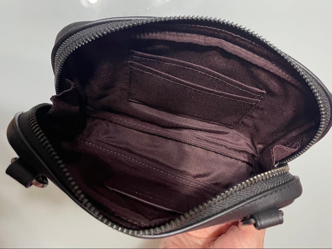 未使用品 COACH シグネチャー ショルダーバッグ ダークブラウンＸ黒