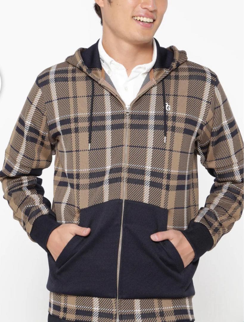 ma　新品　パーリーゲイツ　パーカー　フーディ　ジャケット　チェック