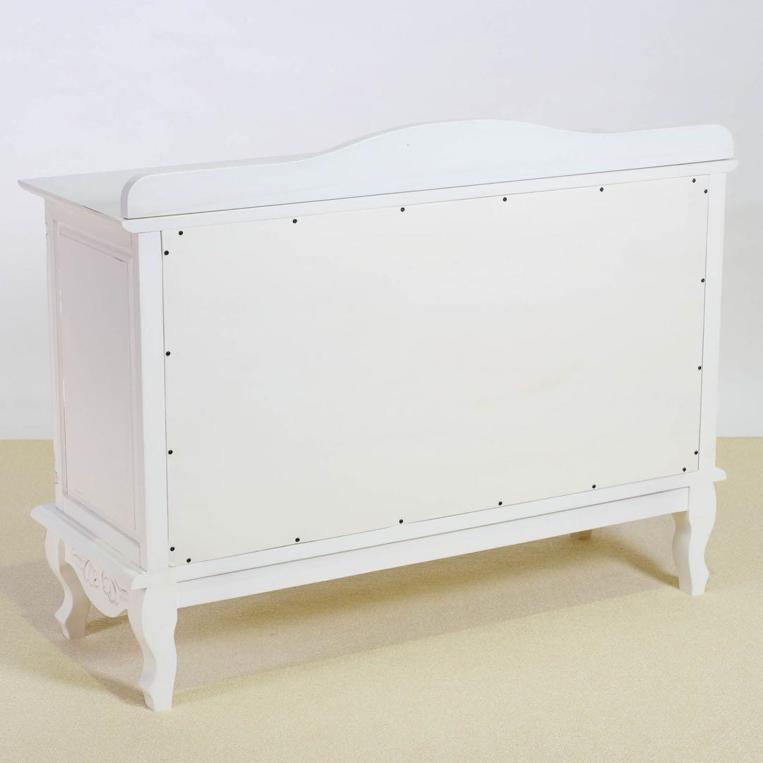 C 新品 キャビネット 白 リビングボード ホワイト アンティーク 本棚 飾り棚