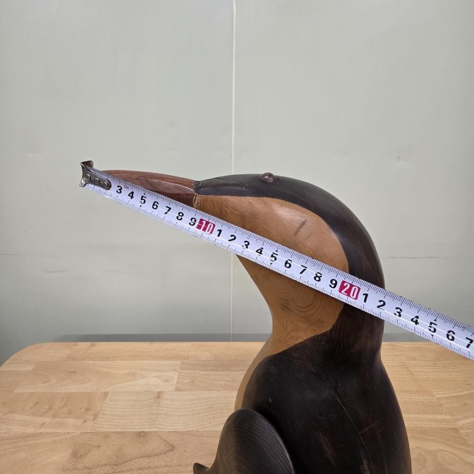 木製 ペンギンの彫刻 高さ約42cm 置物 インテリア アンティーク 昭和レトロ