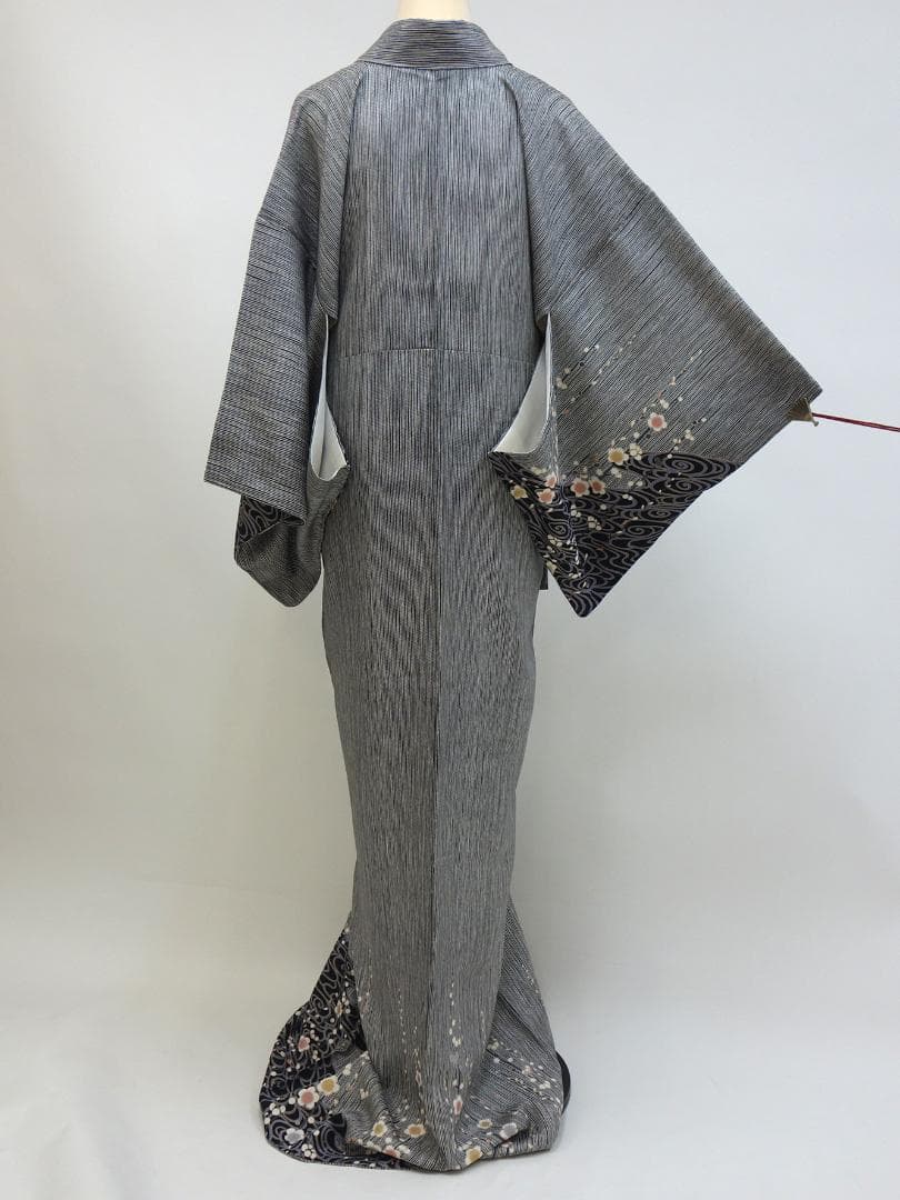 【SALE30%OFF】shimako未使用美品 訪問着 縞に梅模様