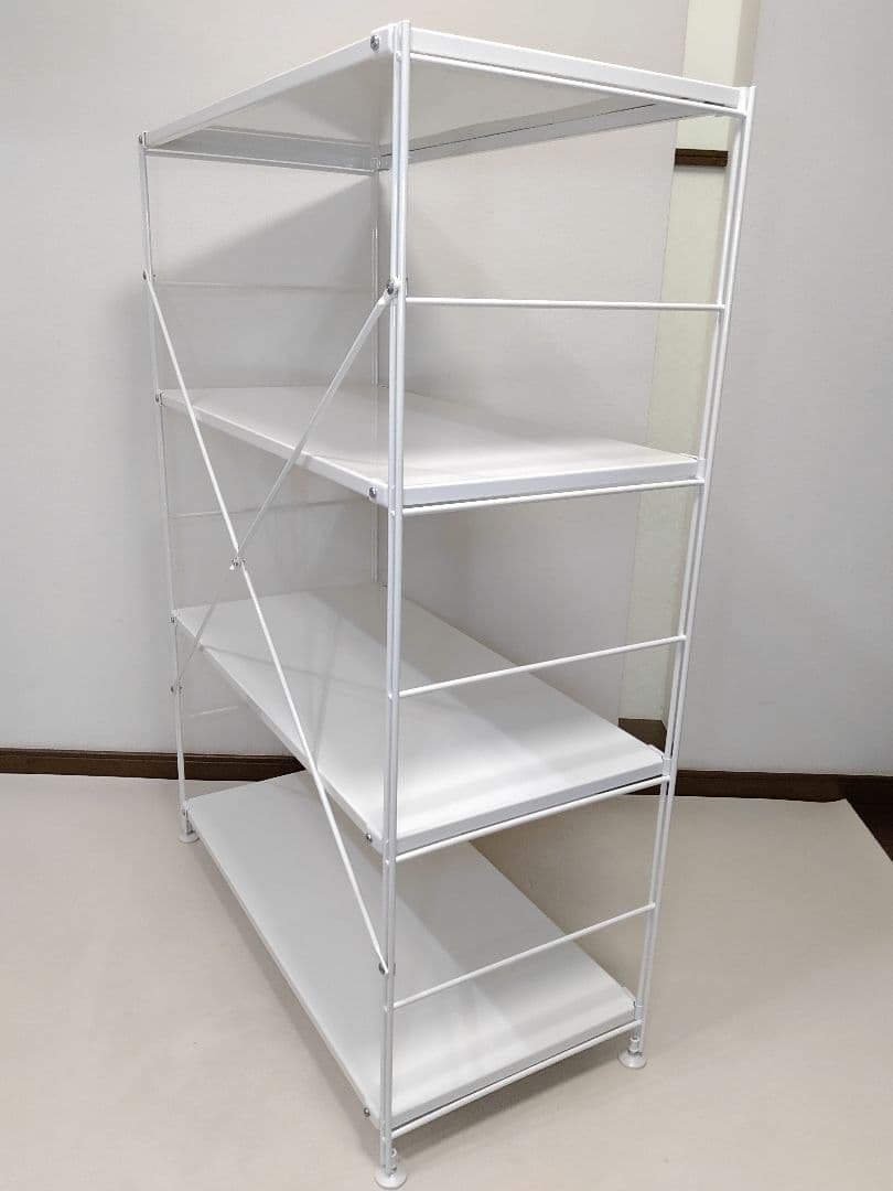 【無印良品】スチールユニットシェルフ・スチール棚セット・中 /ライトグレー(白)