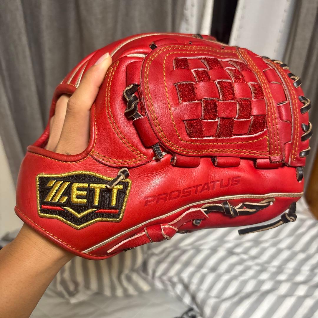 ZETT PROSTATUS 赤　源田モデル硬式グローブ