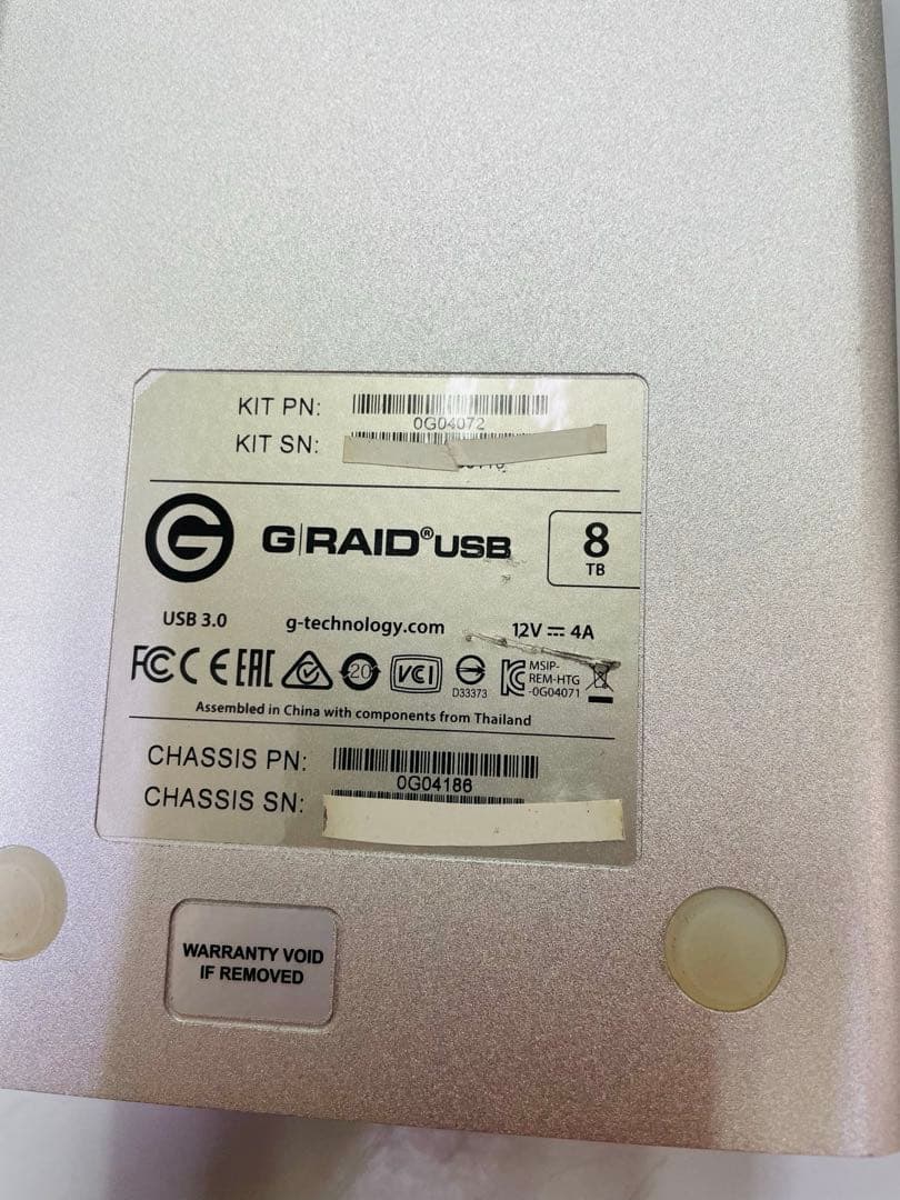 2台セット合計16TB、G-Technology G-RAID with USB