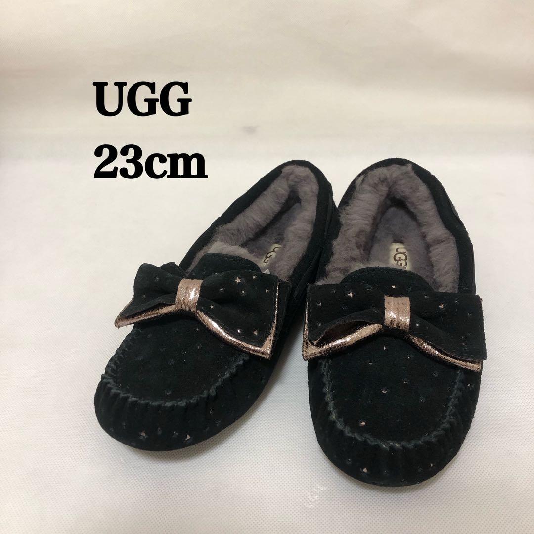 UGG ダコタスターガール ブラック リボン付き モカシン 23cm