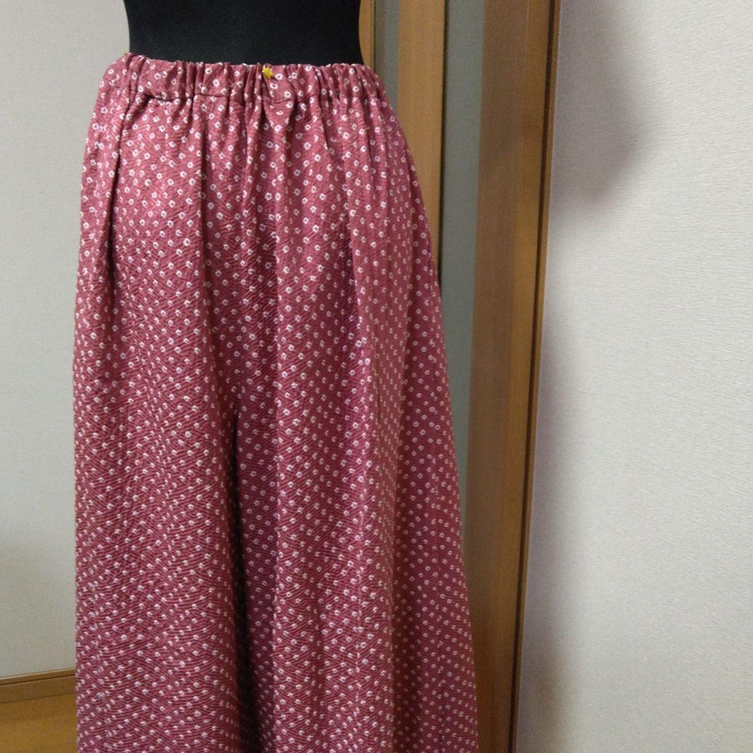 絞り着物ピンク模様