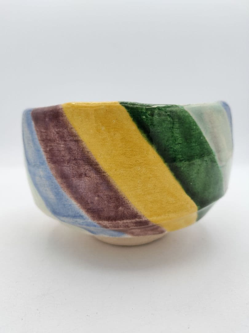 b560 茶碗 五彩 内銀 吉向焼 吉向松月 木箱 茶道具