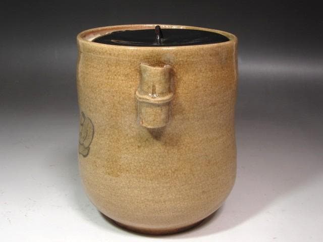 ☆　虫明焼　水指　浦の春　裏千家　十四代　淡々斎の花押がございます☆y575