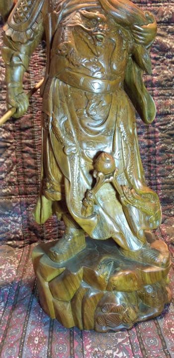 関羽一刀彫り 木製