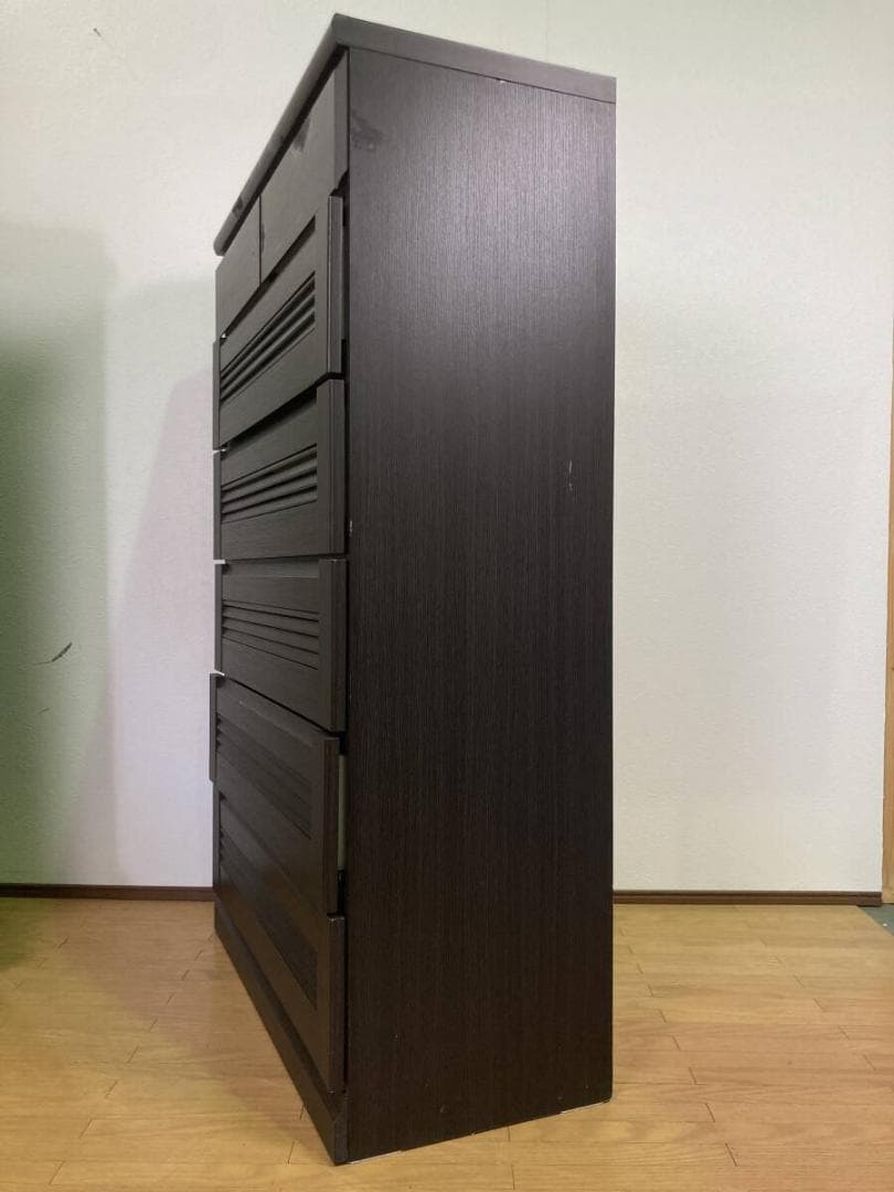 大容量 6段 タンス チェスト 茶 ダークブラウン ハイタイプ キャビネット