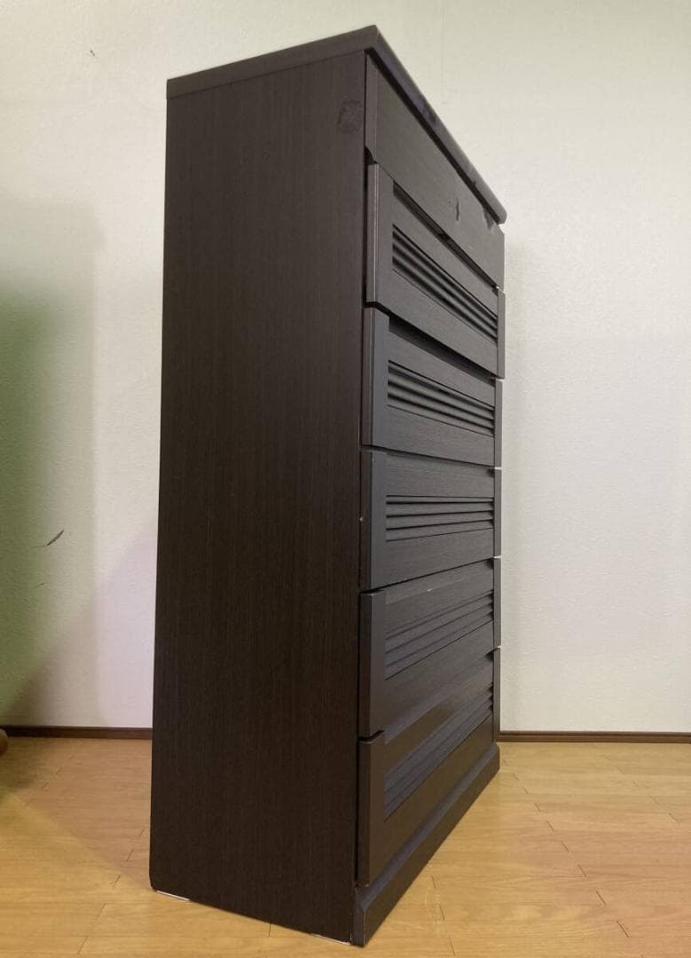 大容量 6段 タンス チェスト 茶 ダークブラウン ハイタイプ キャビネット