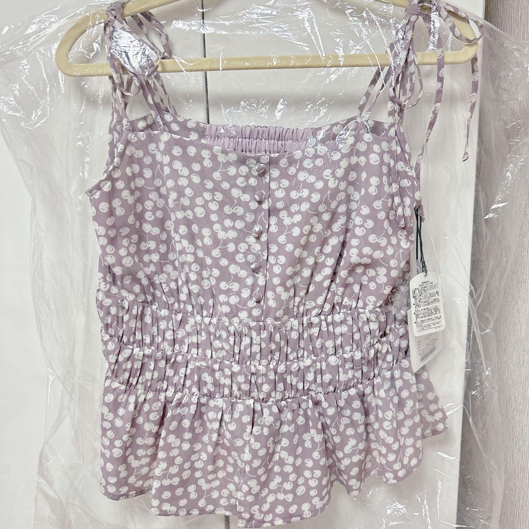 Her lip to♡Cherry Pattern Strap Top♡新品