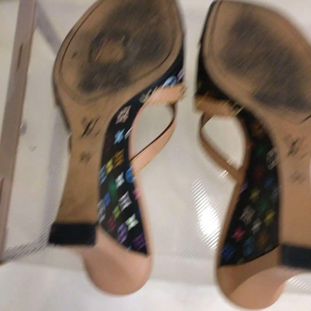 LOUIS VUITTON リボン付きウェッジヒールサンダル