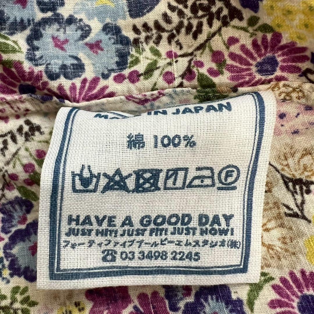 45R インドカディ秋の実プリントのくしゅくしゅブラウス