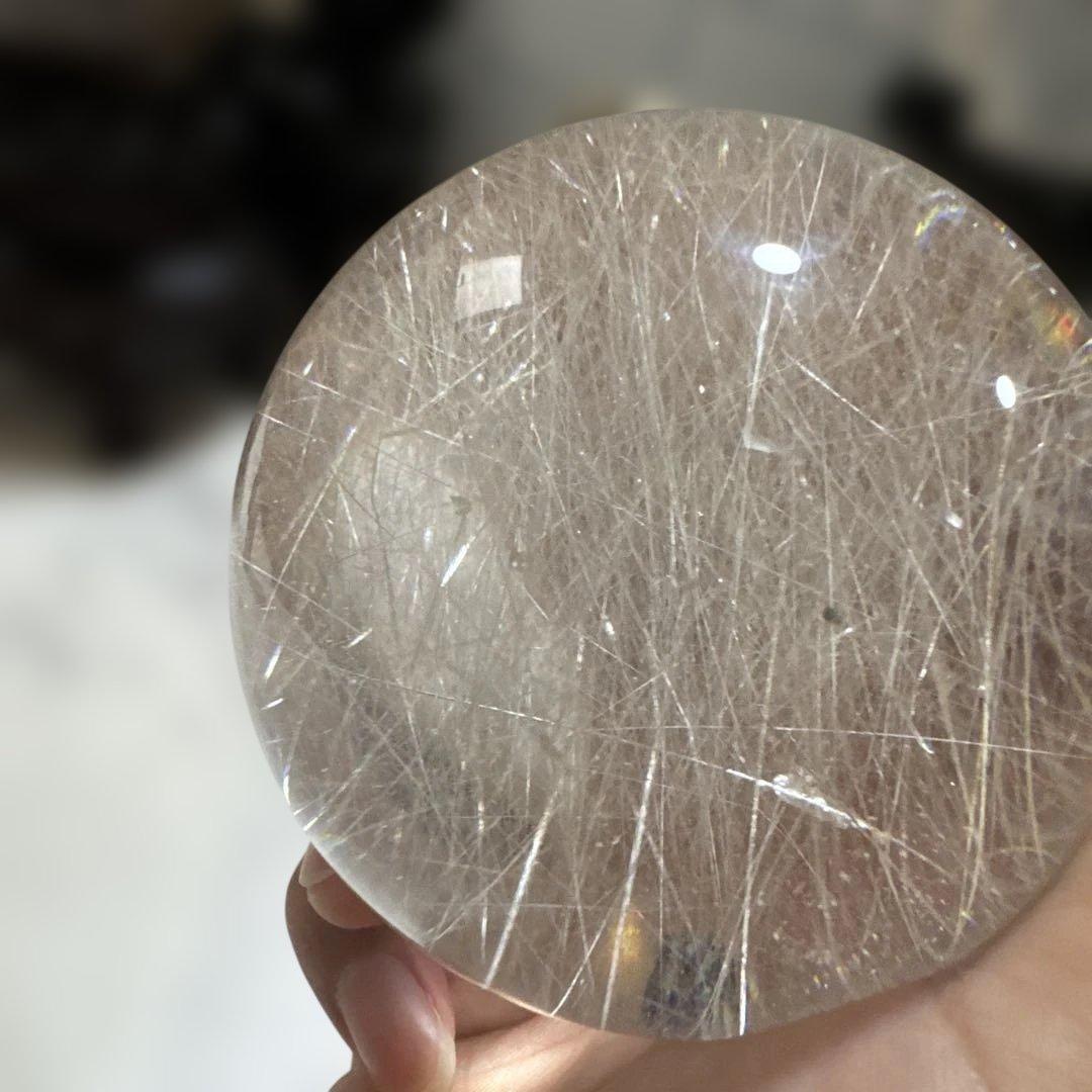 【コレクション】天然水晶 シルバールチルクォーツ 丸玉 7.8cm