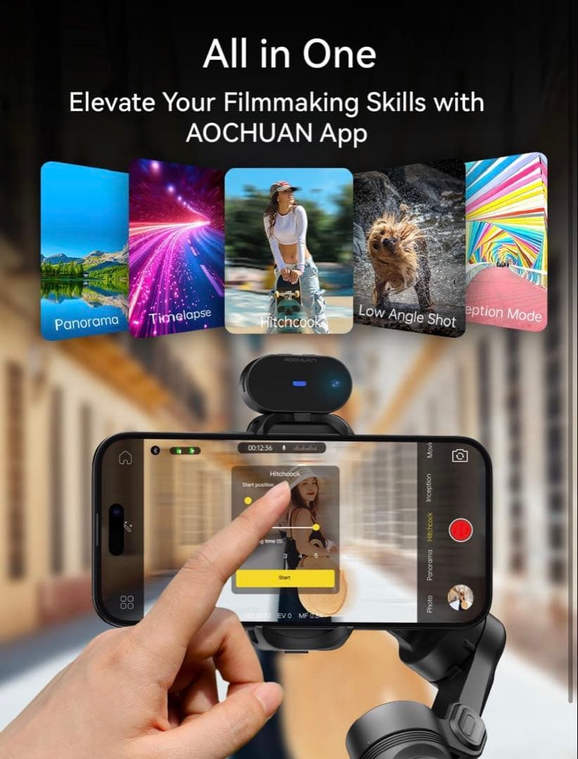AOCHUAN スマートフォン用ジンバルスタビライザー