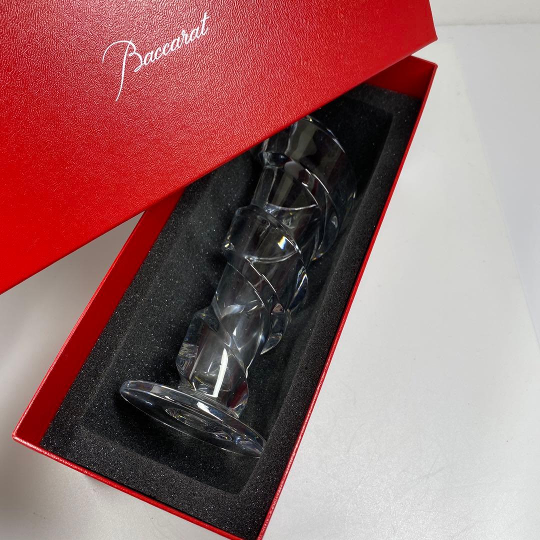 専用バカラ　スパイラル花瓶　共箱　高さ21.2㎝　東Y6-1008☆1Fトヒルサ