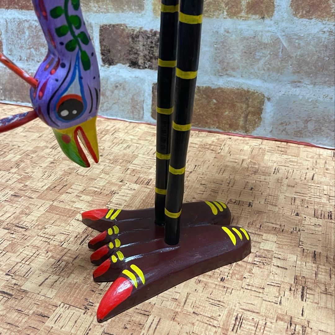 メキシコ　木工芸品　アレブリヘス クジャク